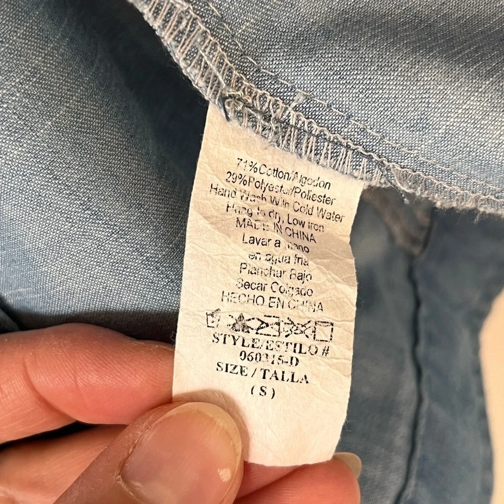 Khloé California M Chambray Denim Moto Jacket Fall Layering Grunge Biker Classic